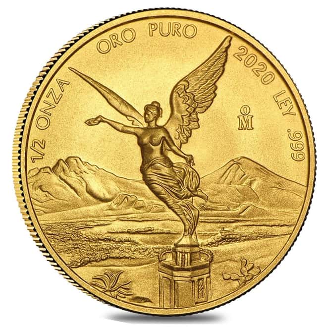 2020 1/2 oz Mexican Gold Libertad Coin .999 Fine BU