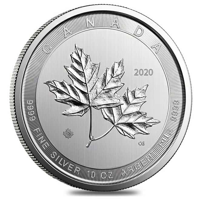 2020 10 oz Canadian Magnificent Silver Maple Leaf .9999 Fine $50 Coin BU (In Cap)