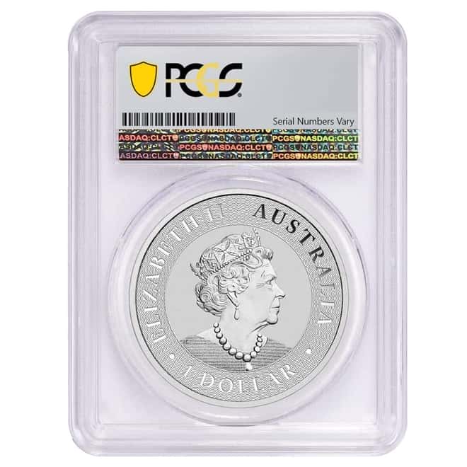 2020 1 oz Australian Silver Kangaroo Perth Mint PCGS MS 70 FDOI (Kangaroo Label Blue)