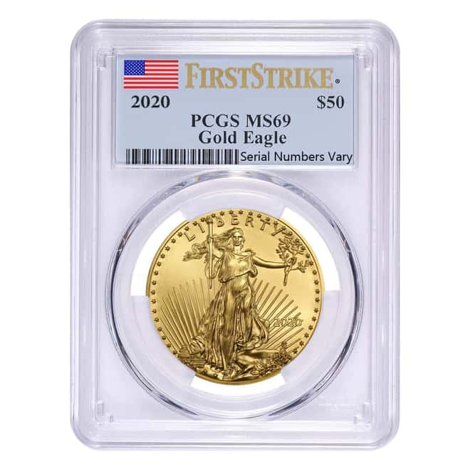 2020 1 oz Gold American Eagle PCGS MS 69 First Strike