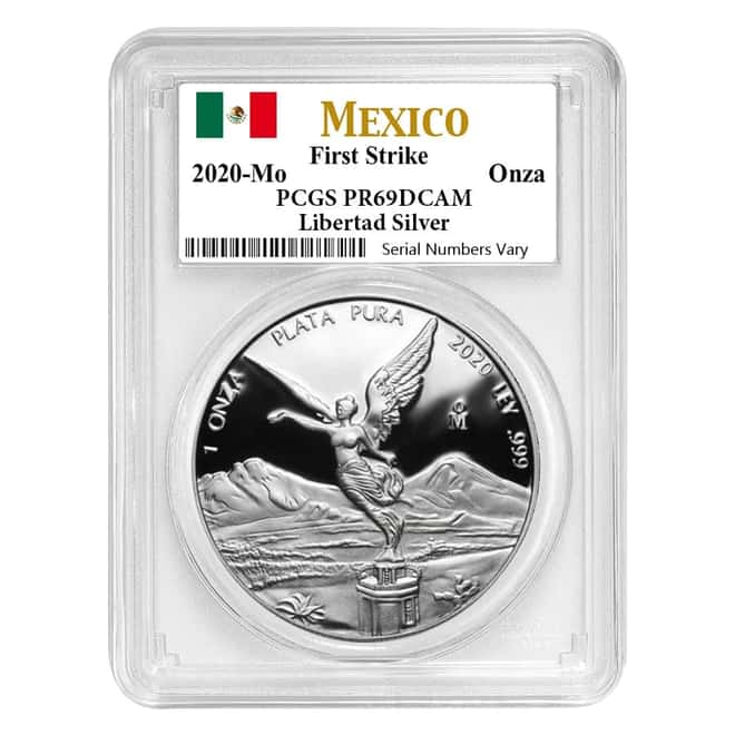 2020 1 oz Mexican Proof Silver Libertad Coin PCGS PF 69 FS