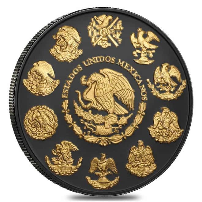 2020 1 oz Mexican Silver Libertad Coin .999 Fine Black Ruthenium 24K Gold Edition (w/Box & COA) 