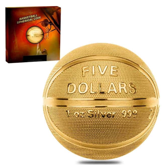 2020 1 oz Silver Basketball Spherical Coin Samoa .999 Fine (w/Box & COA)