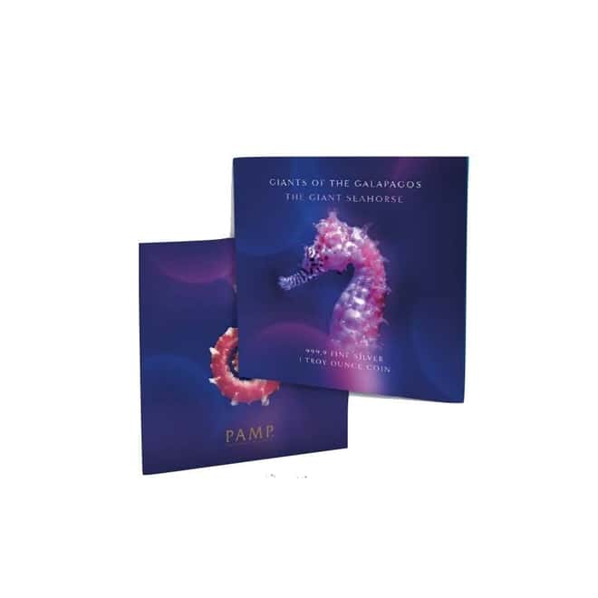 2020 1 oz Colorized Silver Giant Seahorse Solomon Islands $2 Coin .9999 Fine (w/Box & COA)
