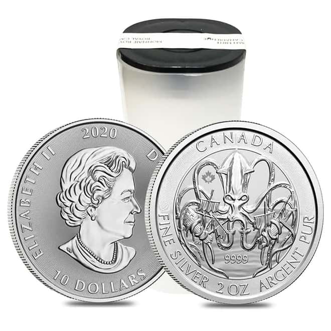 2020 2 oz Royal Canadian Creatures of the North Series The Kraken Silver Coin BU
