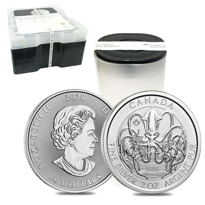 2020 2 oz Royal Canadian Creatures of the North Series The Kraken Silver Coin BU