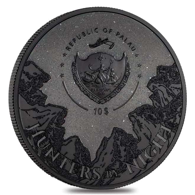 2020 2 oz Silver Hunters by Night - Black Panther Palau Coin .999 Fine (w/Box & COA)