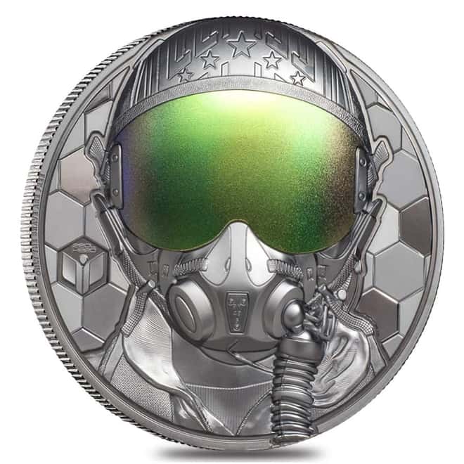 2020 3 oz Proof Silver Real Heroes - Fighter Pilot Cook Islands Coin .999 Fine (w/Box & COA)