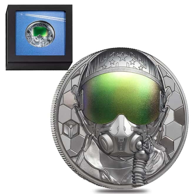 2020 3 oz Proof Silver Real Heroes - Fighter Pilot Cook Islands Coin .999 Fine (w/Box & COA)