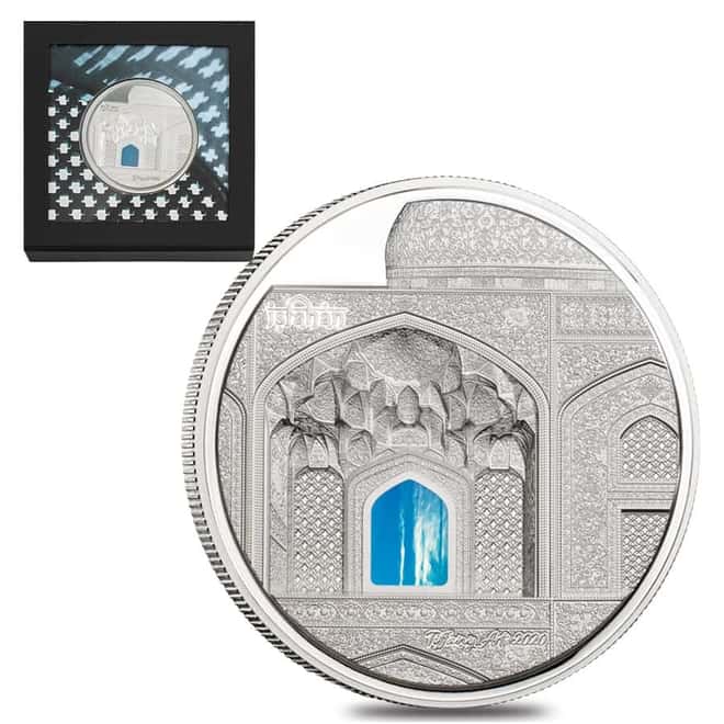 2020 3 oz Proof Silver Tiffany Art Isfahan Palau Coin .999 Fine (w/Box & COA)