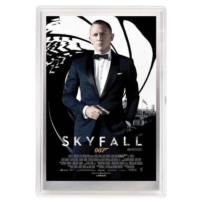 2020 5 gram Silver Foil James Bond 007 Skyfall Movie Poster Perth Mint