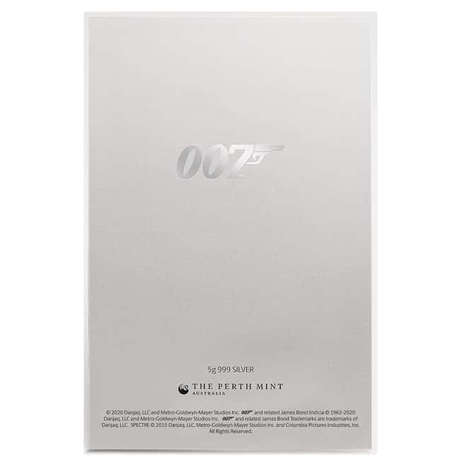 2020 5 gram Silver Foil James Bond 007 Spectre Movie Poster Perth Mint