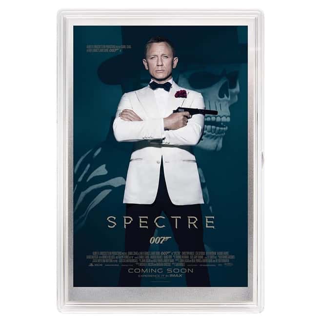 2020 5 gram Silver Foil James Bond 007 Spectre Movie Poster Perth Mint