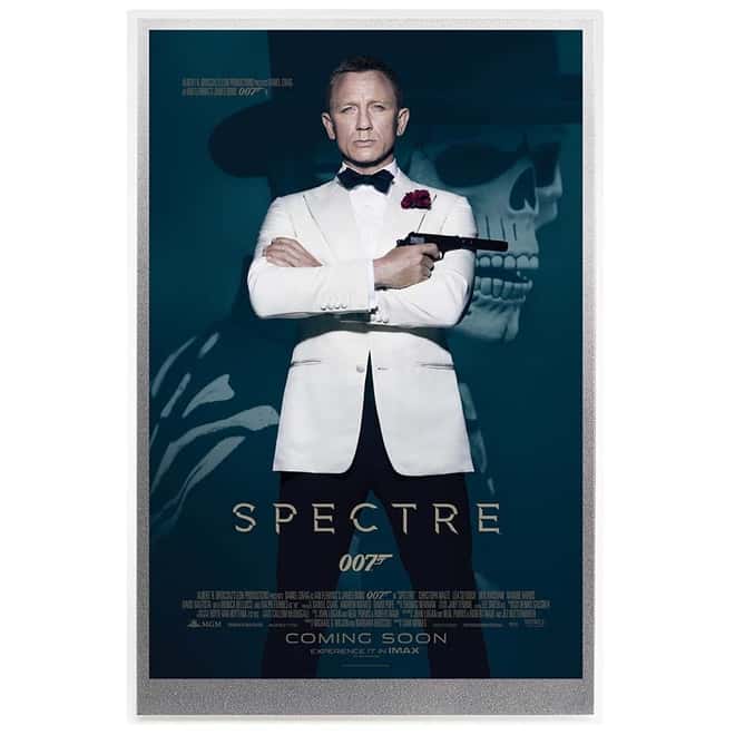 2020 5 gram Silver Foil James Bond 007 Spectre Movie Poster Perth Mint