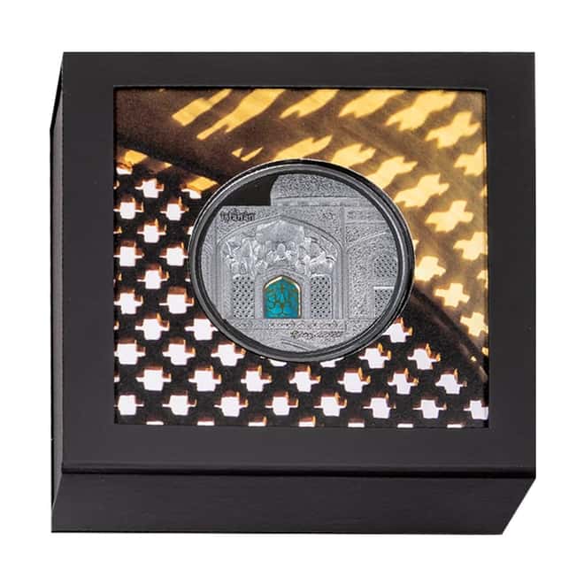 2020 5 oz Proof Silver Tiffany Art Isfahan Palau Coin .999 Fine (w/Box & COA)