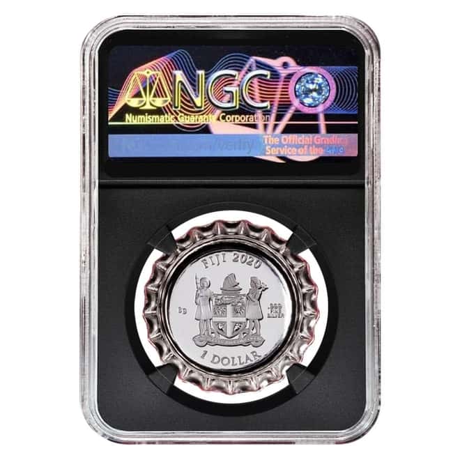 2020 6 gram Fiji Coca-Cola China Bottle Cap $1 Proof Silver Coin NGC PF 69 Early Releases (Retro)