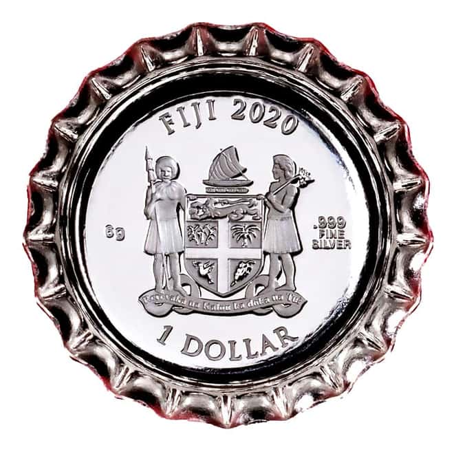 2020 6 gram Fiji Coca-Cola Taiwan Bottle Cap $1 Proof Silver Coin .999 Fine (w/Box & COA)