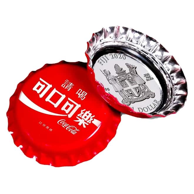 2020 6 gram Fiji Coca-Cola Taiwan Bottle Cap $1 Proof Silver Coin .999 Fine (w/Box & COA)
