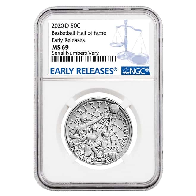 2020 D Basketball Hall of Fame Clad Half Dollar NGC MS 69 ER