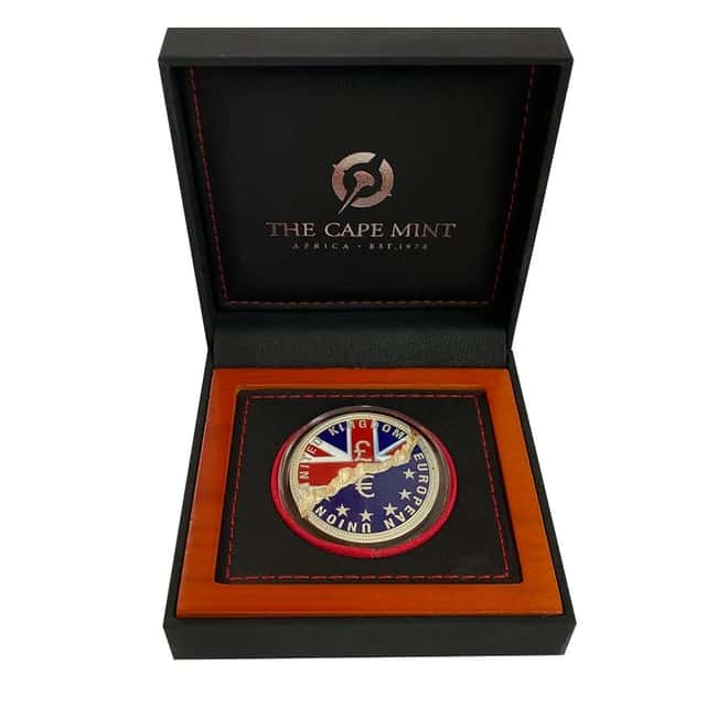 2020 Liberia 1 oz Silver Break-it Brexit $10 Coin .999 Fine (w/Box & COA)