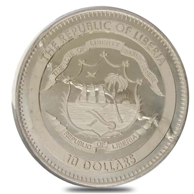 2020 Liberia 1 oz Silver Break-it Brexit $10 Coin .999 Fine (w/Box & COA)