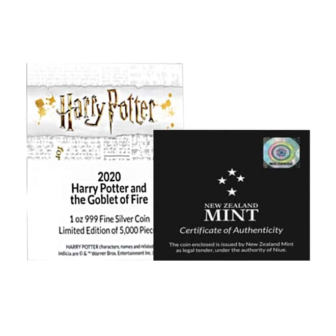 2020 Niue 1 oz Colorized Silver The Goblet of Fire - Harry Potter Movie Poster Coin (w/Box & COA)