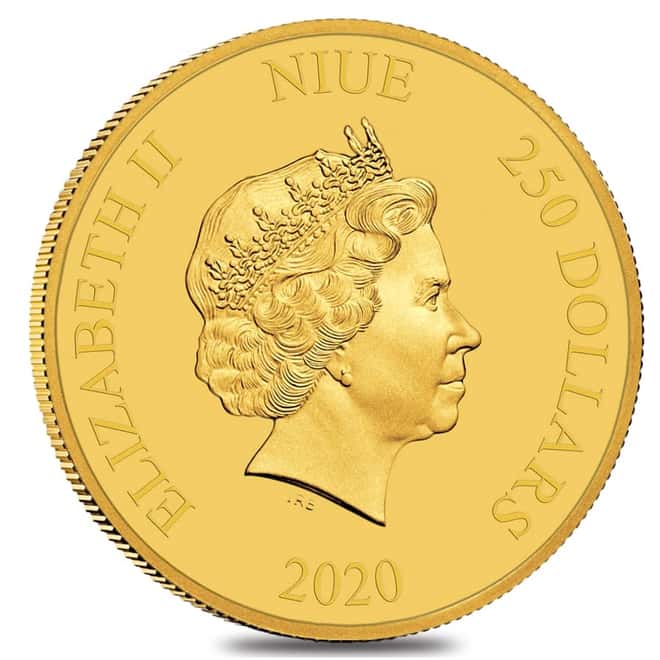 2020 Niue 1 oz Gold Star Wars Darth Vader Coin BU In Cap