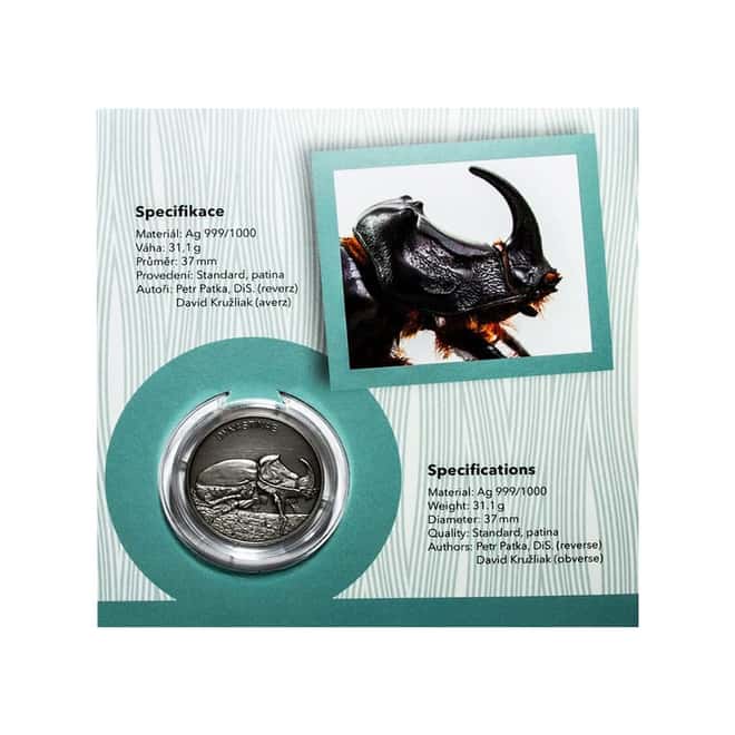 2020 Niue 1 oz Silver Rhinoceros Beetle - Animal Champions Coin (w/Box & COA)
