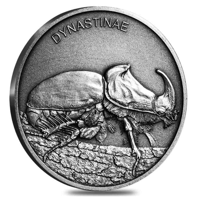 2020 Niue 1 oz Silver Rhinoceros Beetle - Animal Champions Coin (w/Box & COA)