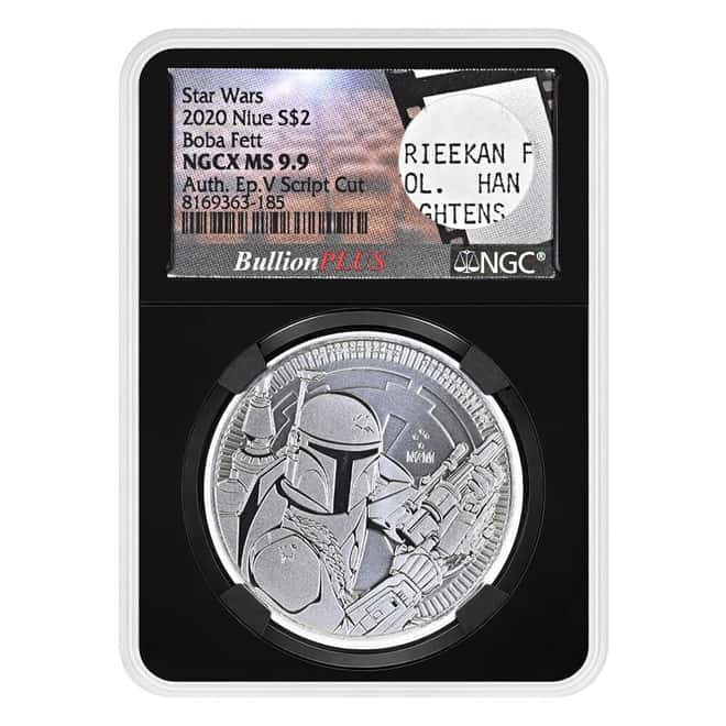 2020 Niue 1 oz Star Wars Boba Fett Silver Coin NGCX MS 9.9