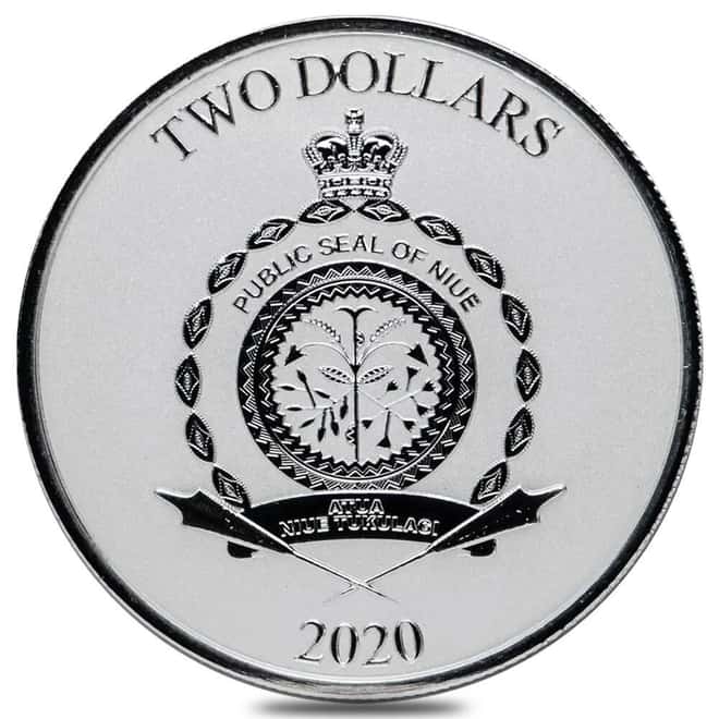 2020 Niue 1 oz Star Wars Mandalorian Mythosaur Silver Coin BU