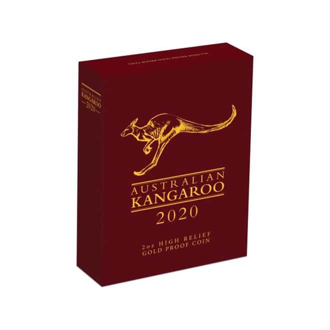 2020 P 2 oz Gold Australian Kangaroo High Relief Perth Mint (w/Box & COA)