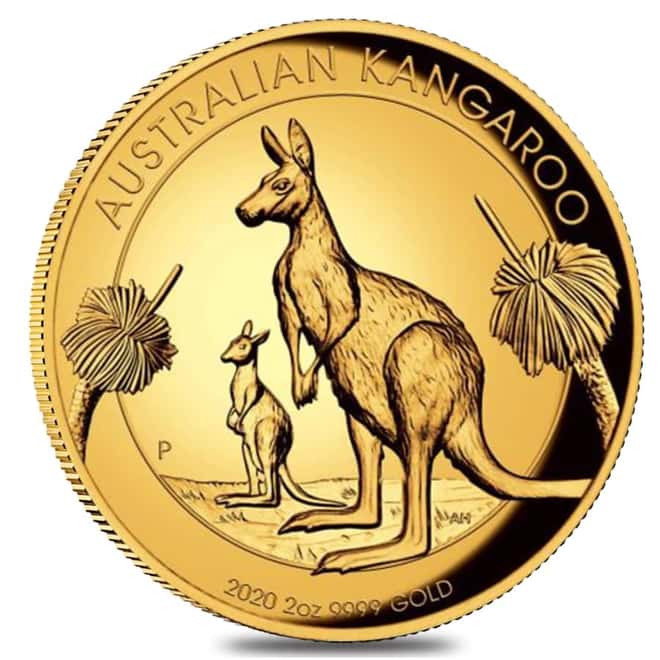 2020 P 2 oz Gold Australian Kangaroo High Relief Perth Mint (w/Box & COA)