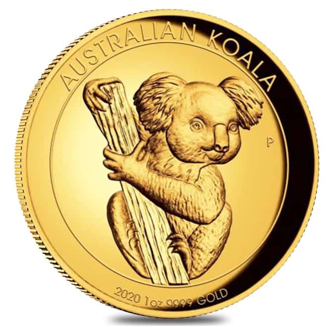 2020 P 2 oz Gold Australian Koala High Relief Perth Mint (w/Box & COA #001)