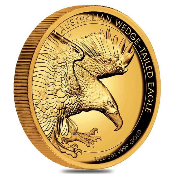 2020 P 2 oz Gold Australian Wedge-Tailed Eagle High Relief Perth Mint (w/Box & COA)