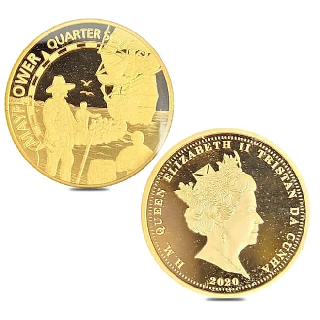 2020 Proof Mayflower 400th Anniversary Gold Sovereign Prestige 3-Coin Set (w/Box & COA)