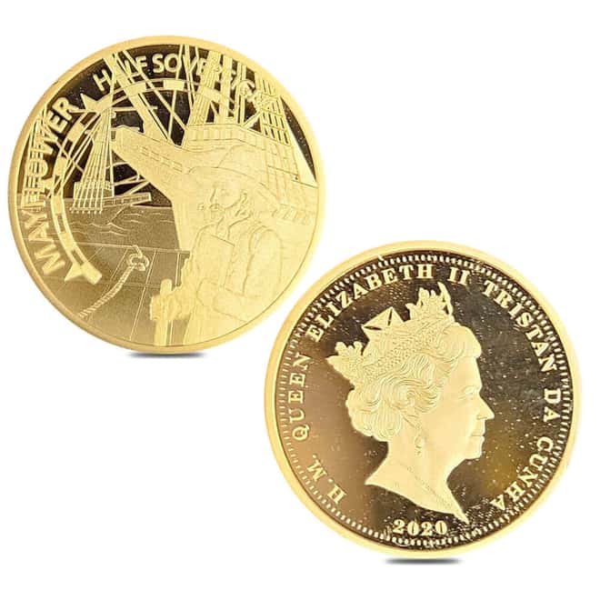 2020 Proof Mayflower 400th Anniversary Gold Sovereign Prestige 3-Coin Set (w/Box & COA)