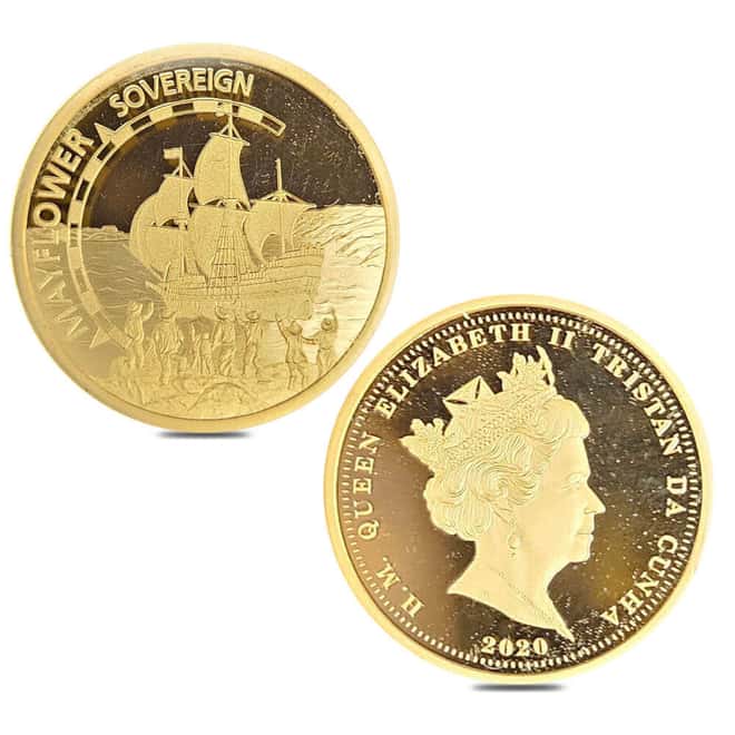 2020 Proof Mayflower 400th Anniversary Gold Sovereign Prestige 3-Coin Set (w/Box & COA)
