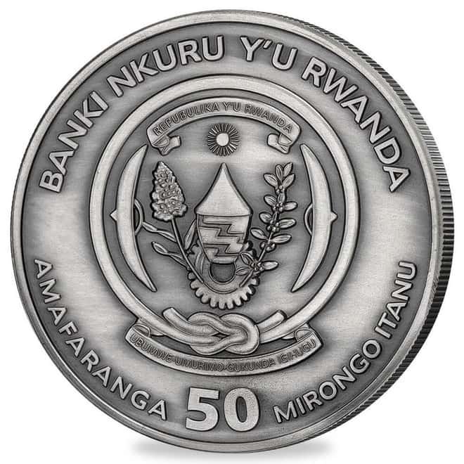 2020 Rwanda 1 oz Nautical Ounce Mayflower Antiqued Silver Coin