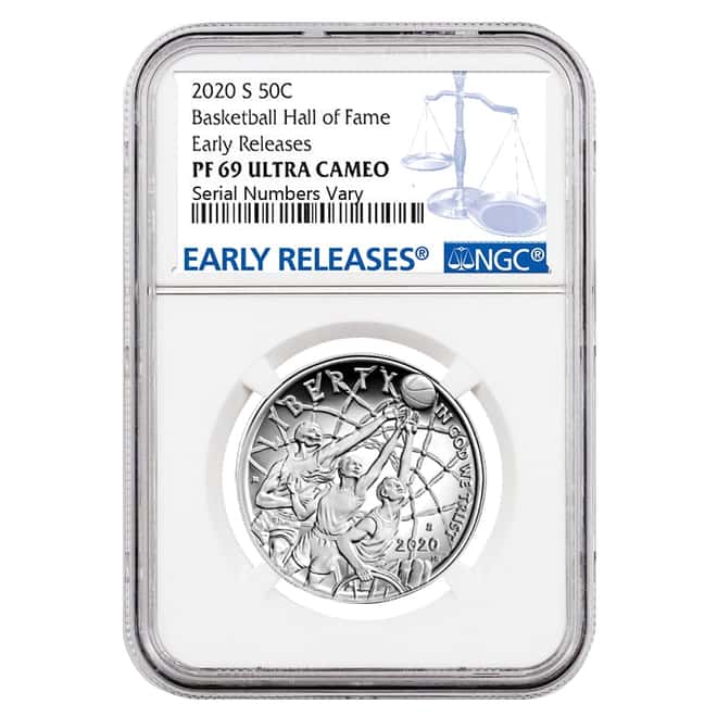 2020 S Basketball Hall of Fame Proof Clad Half Dollar NGC PF 69 ER