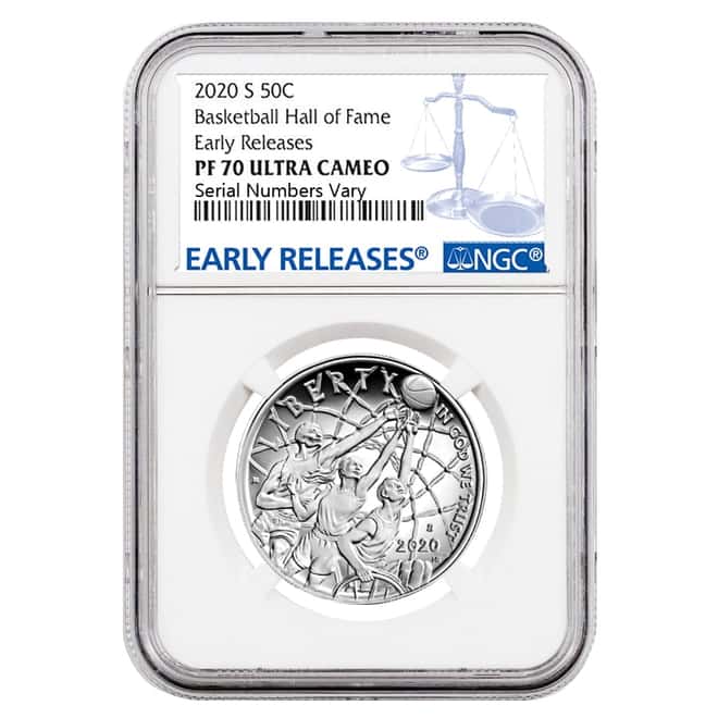 2020 S Basketball Hall of Fame Proof Clad Half Dollar NGC PF 70 ER
