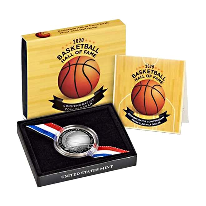 2020 S Basketball Hall of Fame Proof Clad Half Dollar (w/Box & COA)