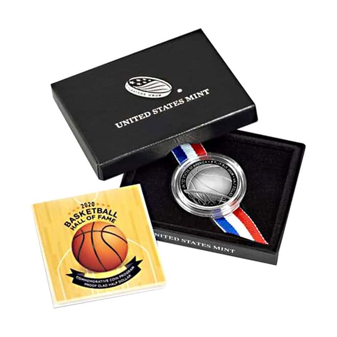 2020 S Basketball Hall of Fame Proof Clad Half Dollar (w/Box & COA)