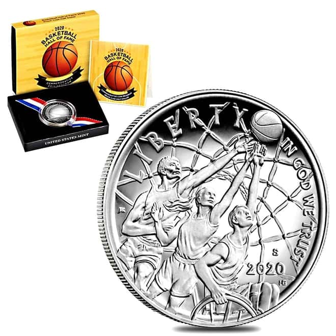 2020 S Basketball Hall of Fame Proof Clad Half Dollar (w/Box & COA)