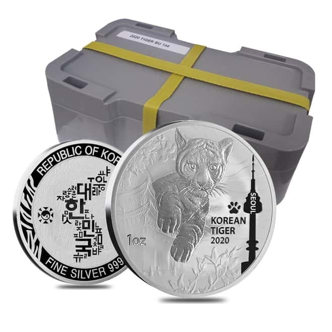 2020 South Korea 1 oz Silver Tiger Medal BU