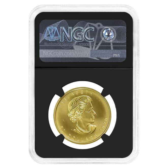2020-W 1 oz Burnished Canadian Gold Maple Leaf $50 Coin NGC Gem UNC FDOI (Susan Taylor)