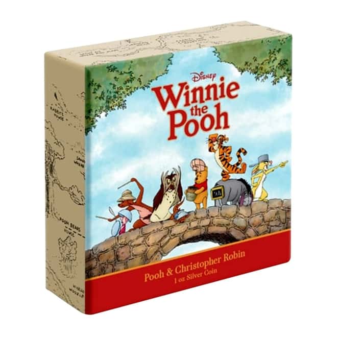 2021 Niue 1 oz Colorized Silver Winnie & Christopher Robin - Winnie the Pooh Coin (w/Box & COA)