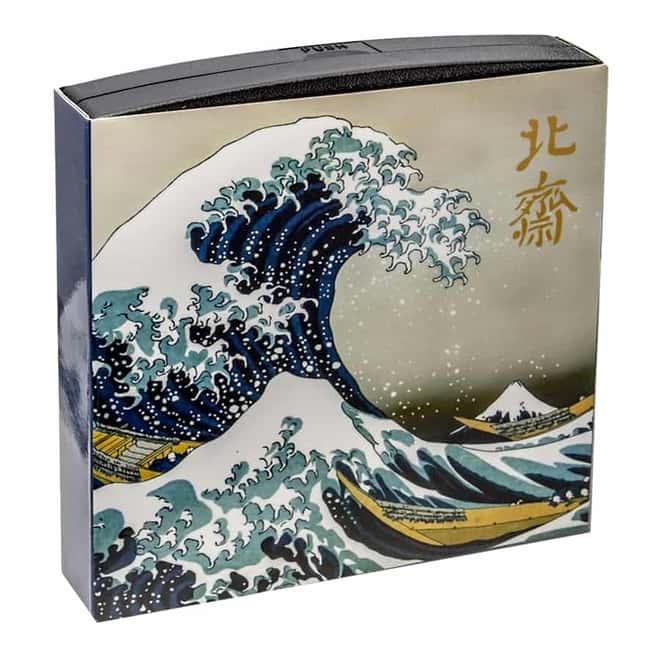 2020 Niue 1 oz Colorized Silver The Great Wave Hokusai Katsushika Coin (w/Box & COA)
