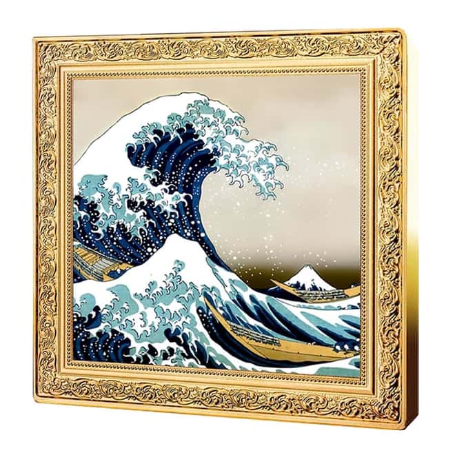 2020 Niue 1 oz Colorized Silver The Great Wave Hokusai Katsushika Coin (w/Box & COA)
