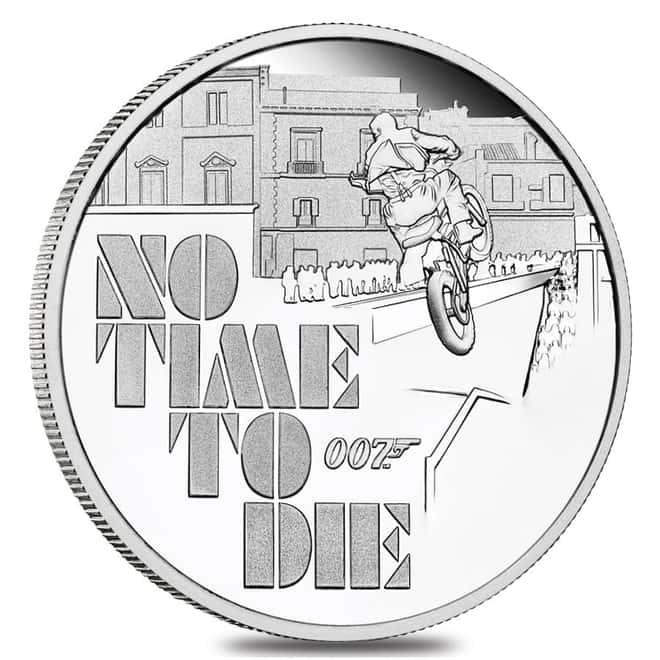 2020 Tuvalu 1 oz James Bond 007 No Time To Die Proof Silver Coin .9999 Fine (w/Box & COA)